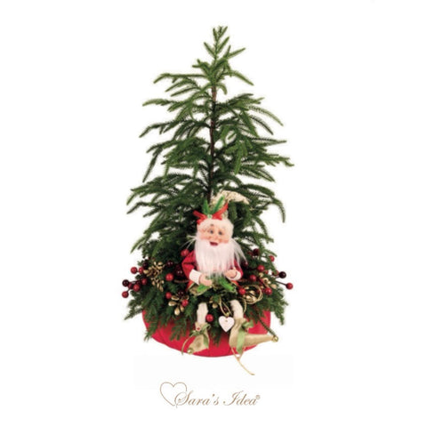 SARA'S IDEA LINEA SANTA CLAUS PONPON 200 + ALBERO PICCOLO CRYPTOMERA 35X68 + ELFO  H 40 CM