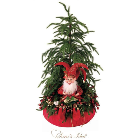 SARA'S IDEA LINEA SANTA CLAUS PONPON 250 + ALBERELLO GRANDE CRYPTOMERA 40X85 + ELFO H47 CM