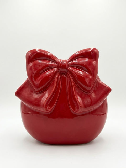 EDELMAN VASO CON FIOCCO IN CERAMICA COLORE ROSSO 28x29,5cm