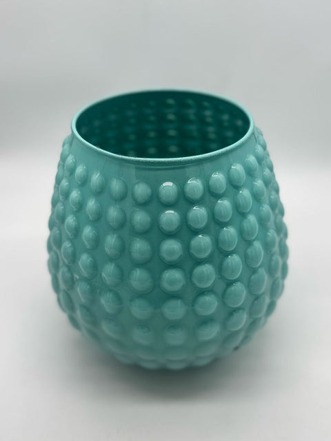 NON SOLO PELTRO VASO IN VETRO COLORATO CON 3 TULIPANI BIANCHI H 20 CM VERDE TIFFANY