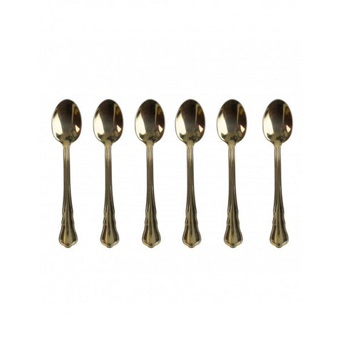 BRANDANI CUCCHIAINO MOKA IMPERIAL GOLDSET 6 PZ INOX