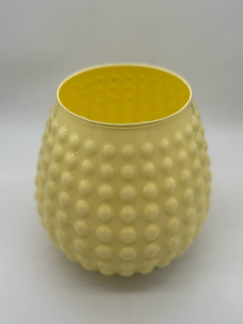 NON SOLO PELTRO VASO IN VETRO COLORATO CON 3 TULIPANI BIANCHI H 20 CM GIALLO