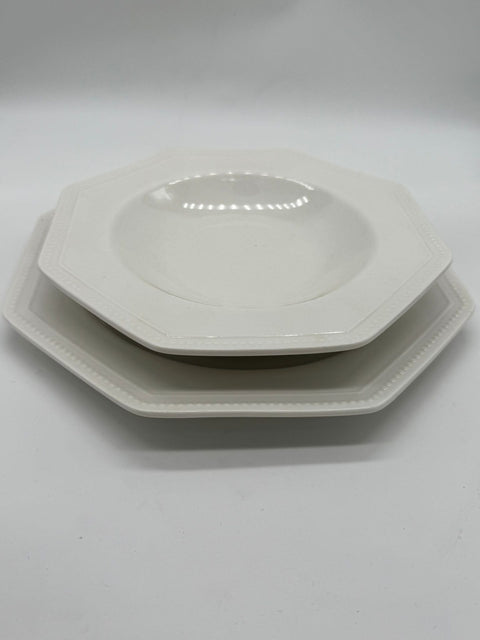 HANNA SET SERVIZIO DI PIATTI FORMA OTTAGONALE 18 PZ JUSTINE PANNA