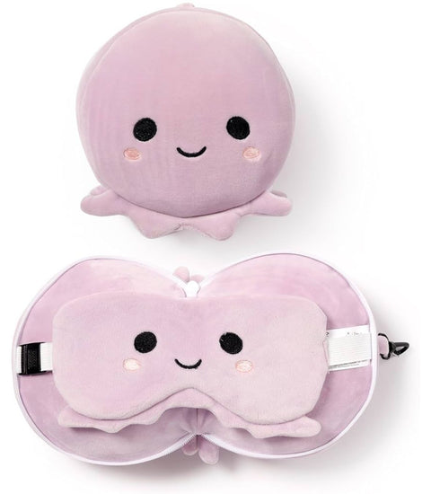 PUCKATOR CUSCINO DA VIAGGIO CON MASCHERA ANIMALI DOLCI POLPO