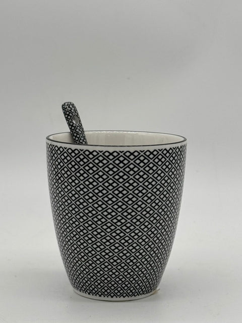 TOKYO DESIGN STUDIO NIPPON BLACK TAZZA 8.4X6.5 C/CUCCHIAINO