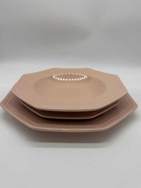 HANNA SET SERVIZIO DI PIATTI FORMA OTTAGONALE 18 PZ JUSTINE NATURALE CIPRIA
