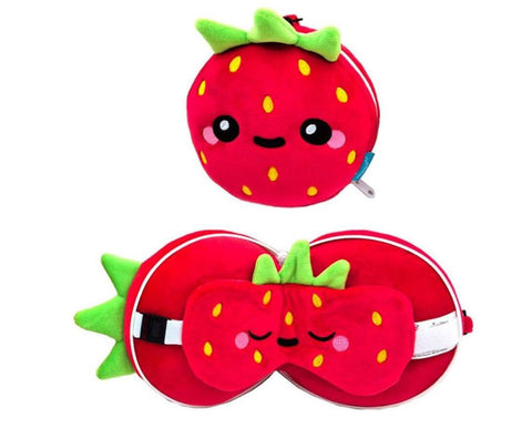 PUCKATOR CUSCINO DA VIAGGIO CON MASCHERA ELIDI LA FRAGOLA