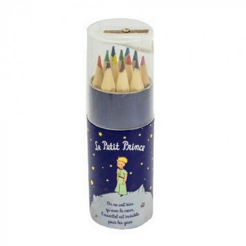 ENESCO SCATOLA CON 12 COLORI + TEMPERINO PICCOLO PRINCIPE BLU