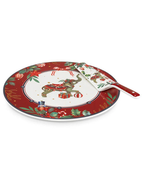 Fade Danica piatto panettone in ceramica con paletta 30 cm