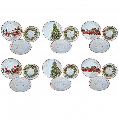 BRANDANI TAVOLA 18 PZ CHRISTMAS PORCELLANA