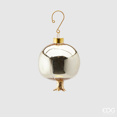 EDG Enzo De Gasperi Decorazione Natale Melograno Vetro D 8 Cm PINK Gold