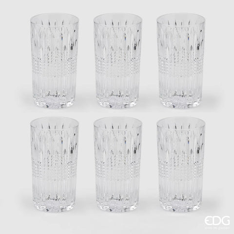 Edg Enzo De Gasperi Bicchiere Righe H 14 Cm D 8 Cm 6PZ