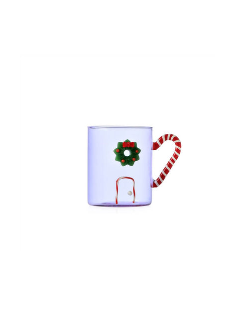 ICHENDORF Mug Lilla Manico Bastoncino di Zucchero con Ghirlanda