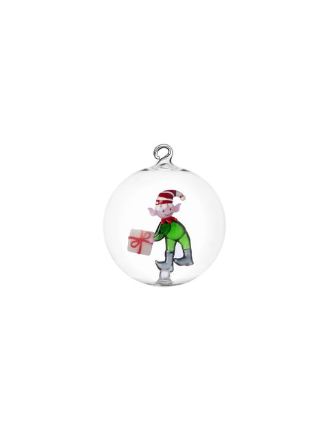 ICHENDORF Palla Natale Elfo Verde con Regalo