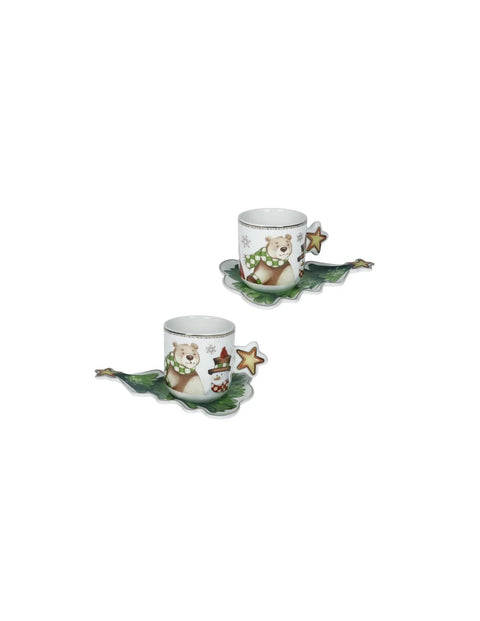 BRANDANI TAZZINA CAFFE RACCONTI SET 2 PZ NEW BONE  CHINA