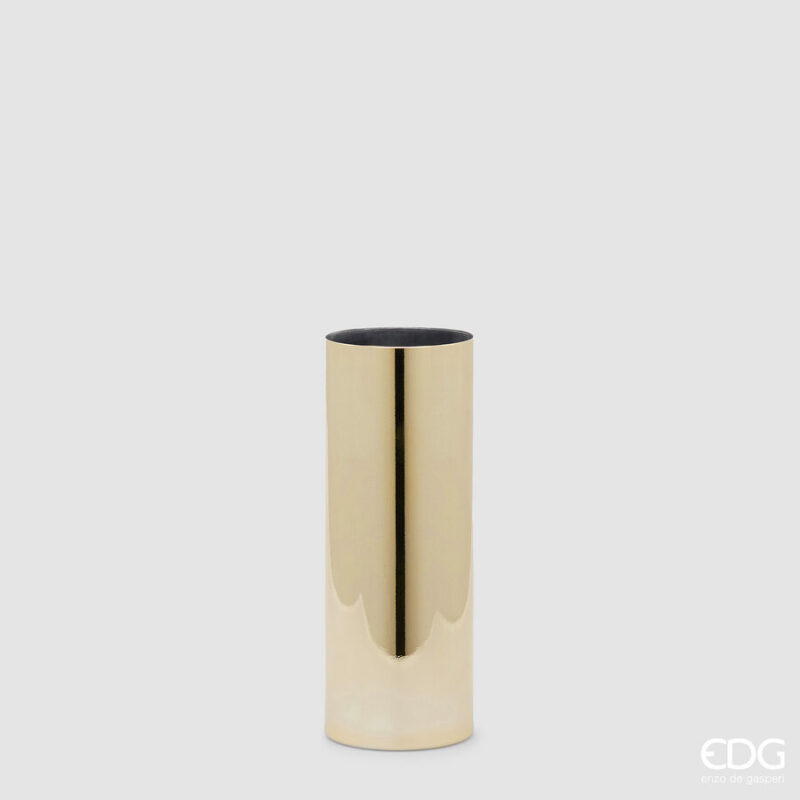 EDG Enzo De Gasperi Vaso Cilindro Oro H40 D15 NIDA