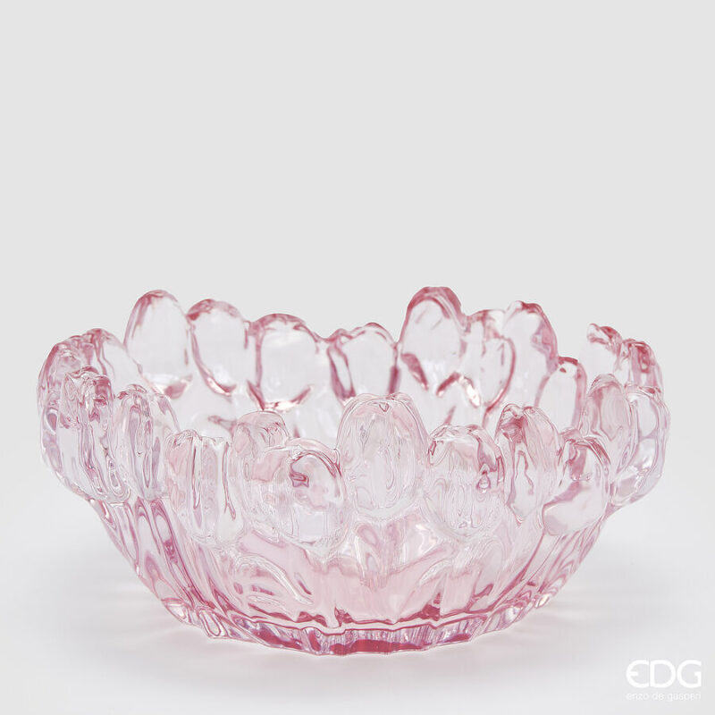EDG Enzo De Gasperi Centrotavola Tulipani Vetro Rosa D30 H12 cm