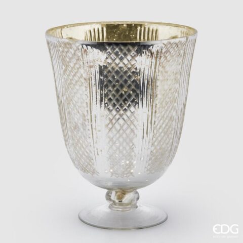 EDG Enzo De Gasperi Vaso Anticato coppa zigr. H26 D20