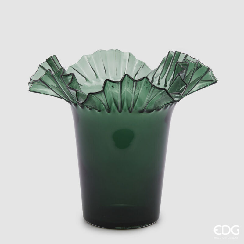 EDG Enzo De Gasperi Vaso Blaze Svasato H34 cm Verde Inglese
