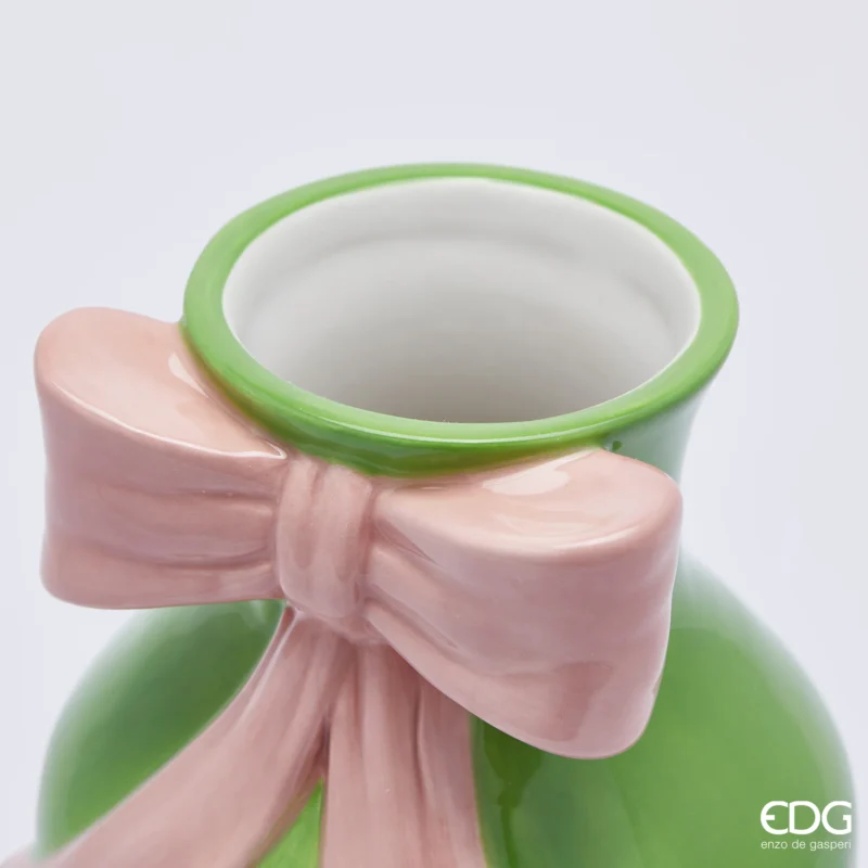 EDG Enzo De Gasperi  Vaso Anfora Fiocco H18 D12 cm Verde - immagine 2