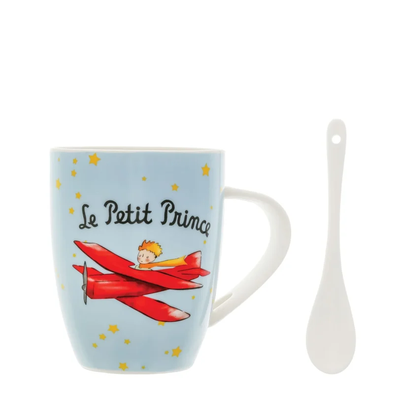 ENESCO Tazza con cucchiaio Avion   - Il Piccolo Principe  H13 x L11 x P11 cm