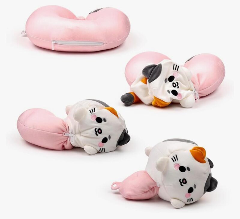 PUCKATOR CUSCINO DA VIAGGIO CON PELUCHE 2 IN 1 LOLA LA GATTA - immagine 2