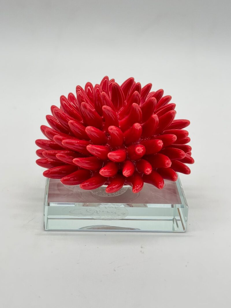 SARA'S IDEA RICCIANE' SU BASE CRISTALLO 7.5X7.5X6.5 COLORE ROSSO