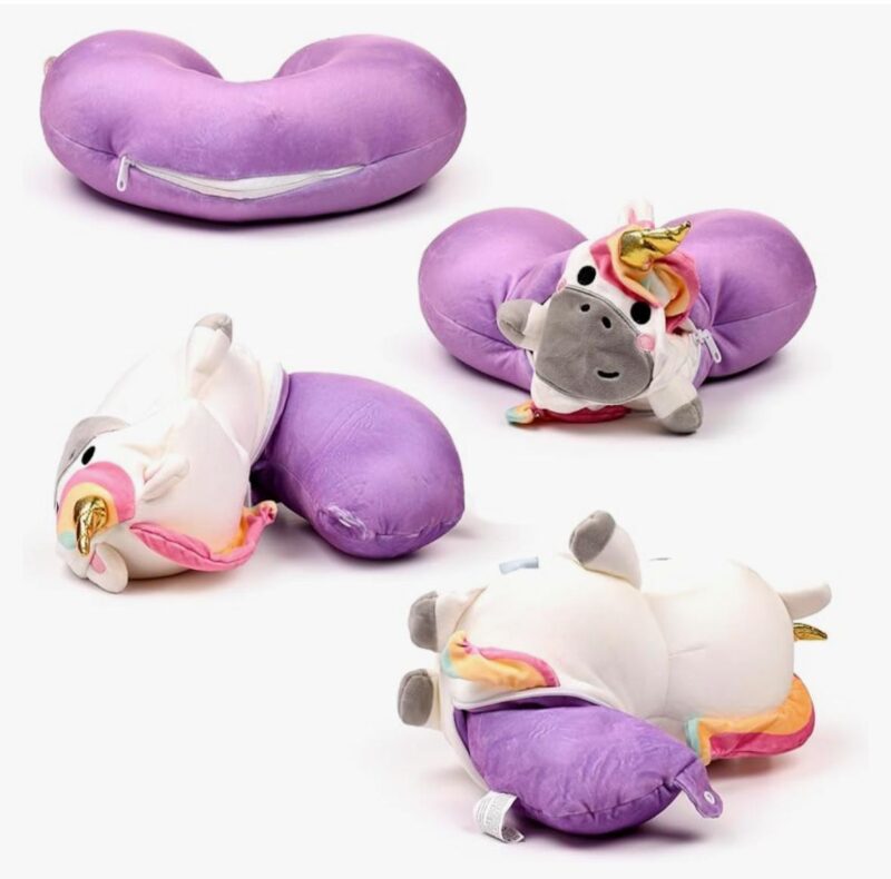 PUCKATOR CUSCINO DA VIAGGIO CON PELUCHE 2 IN 1 ASTRA L'UNICORNO - immagine 2