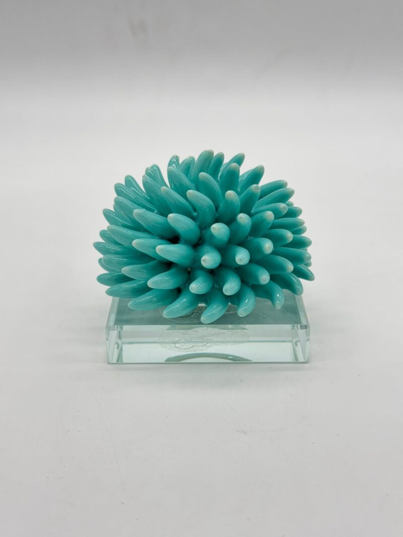 SARA'S IDEA RICCIANE' SU BASE CRISTALLO 7.5X7.5X6.5 COLORE TIFFANY