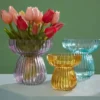 EDG Enzo De Gasperi Vaso Righe Biforma 15x15.5 cm Vetro Giallo - immagine 3