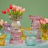EDG Enzo De Gasperi Vaso Righe Biforma 15x15.5 cm Vetro Giallo - immagine 2
